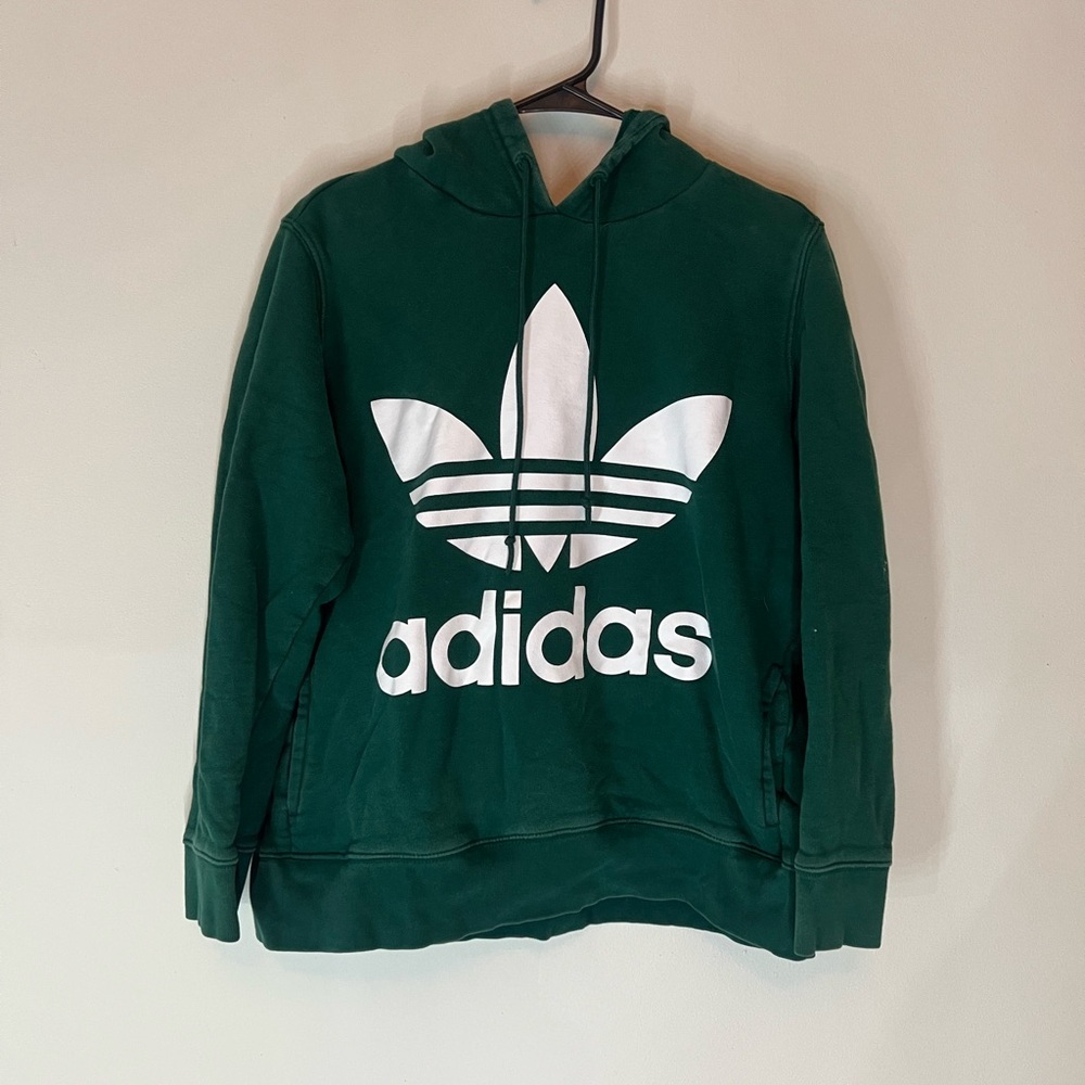 Adidas Forest Green Hoodie with White Logo